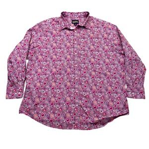CREMIEUX‎ PREMIUM DENIM Paisley Print Long Sleeve Button Down Shirt Mens 2XB